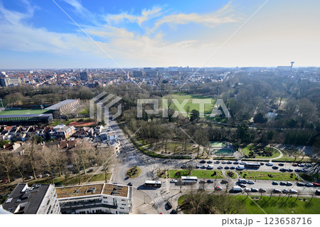 Aerial view on the north of Brussels by clear blue sky Aerial view on the north of Brussels by clear blue sky 123658716