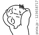 頭を抱える人のシンプルなイラスト 123658717