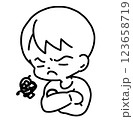 思い悩む男性のシンプルなイラスト 123658719