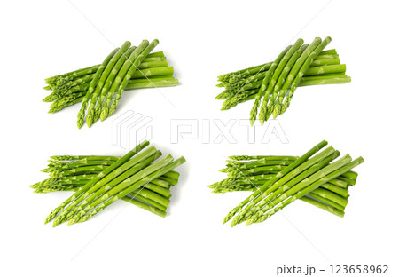 Raw Garden Asparagus, Fresh Green Spring Vegetables, Asparagus Officinalis Edible Sprouts 123658962