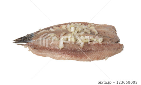 Dutch herring isolated, salted fish meat fillet, traditional maatjes, raw atlantic herring, matias Dutch herring isolated, salted fish meat fillet, traditional maatjes, raw atlantic herring, matias 123659005
