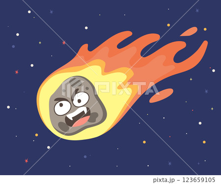 Flame Meteorite Asteroid Vector Illustration Flame Meteorite Asteroid Vector Illustration 123659105