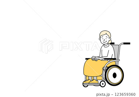 車椅子の高齢女性のベクターイラスト コピースペース 車椅子の高齢女性のベクターイラスト コピースペース 123659360