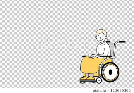 車椅子の高齢女性のベクターイラスト コピースペース 車椅子の高齢女性のベクターイラスト コピースペース 123659360