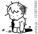 全てを失って膝をつく人のイラスト 123659682