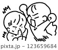 スマホをいじる男性に怒る女性のイラスト 123659684