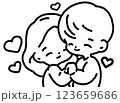 幸せなカップルのシンプルなイラスト 123659686