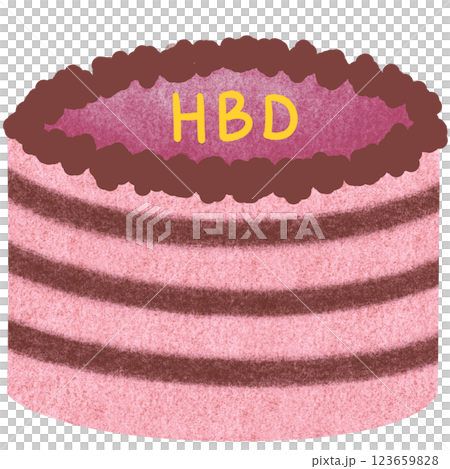 Cake with nice decorations and cream 123659828