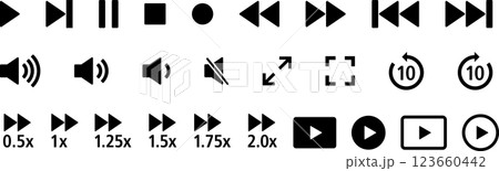 動画・音楽・ライブのボタン,再生ボタンアイコン1 動画・音楽・ライブのボタン,再生ボタンアイコン1 123660442