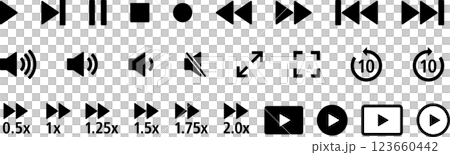 動画・音楽・ライブのボタン,再生ボタンアイコン1 動画・音楽・ライブのボタン,再生ボタンアイコン1 123660442