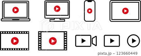 動画再生のボタンアイコン1 123660449