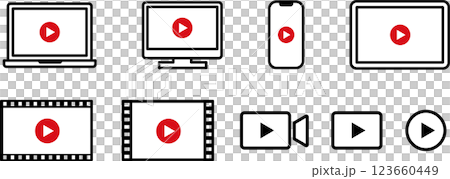 動画再生のボタンアイコン1 123660449