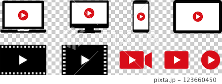 Video play button icon 2 123660450