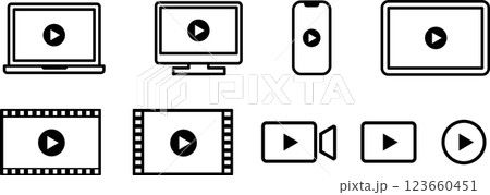 動画再生のボタンアイコン3 123660451