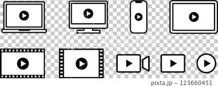 動画再生のボタンアイコン3 123660451