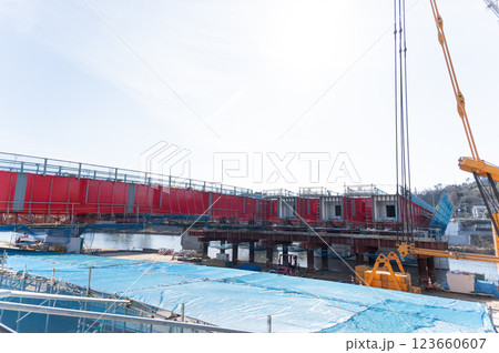橋梁建設工事 橋梁建設工事 123660607