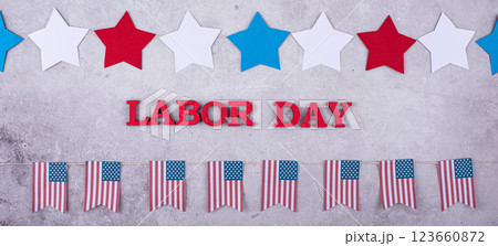 Labor Day celebration with USA flag 123660872