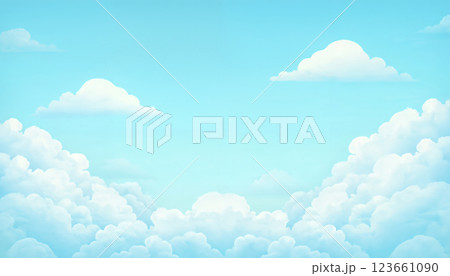 soft white clouds on blue sky as abstract background 123661090