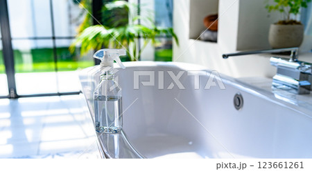 バスルームの清掃 バスルームの清掃 123661261