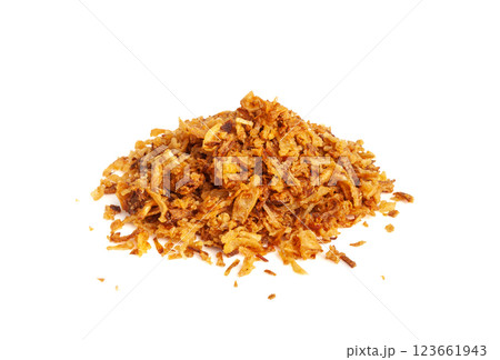 Roasted Onion, Dry Onion Pieces, Crispy Fried Onions 123661943