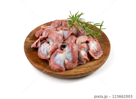 Poultry Offal Isolated, Raw Chicken Stomach, Poultry Giblets, Fresh Turkey Stomach, Chicken Gizzard Poultry Offal Isolated, Raw Chicken Stomach, Poultry Giblets, Fresh Turkey Stomach, Chicken Gizzard 123662003