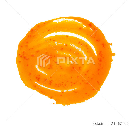 Nuoc Cham Orange Sauce Isolated, Red Asian Jelly Dip Smear, Hot Pepper Vietnamese Sauce Nuoc Cham Orange Sauce Isolated, Red Asian Jelly Dip Smear, Hot Pepper Vietnamese Sauce 123662190