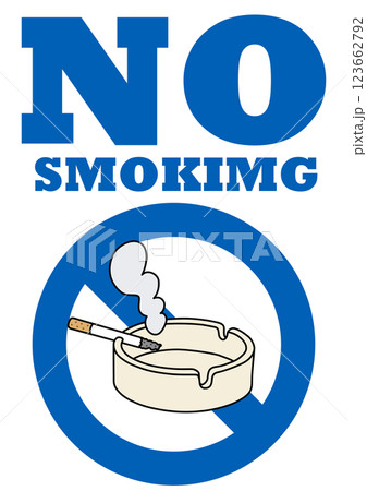貼り紙看板イラストー禁煙No Smokingー 貼り紙看板イラストー禁煙No Smokingー 123662792