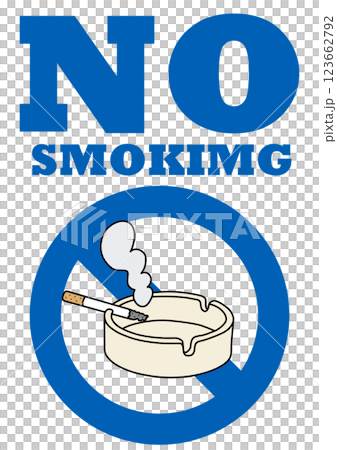 貼り紙看板イラストー禁煙No Smokingー 貼り紙看板イラストー禁煙No Smokingー 123662792