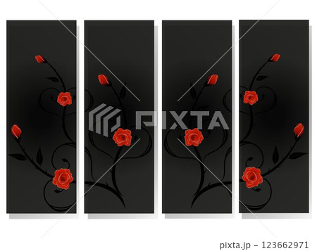 Branches of roses, modern design. 123662971