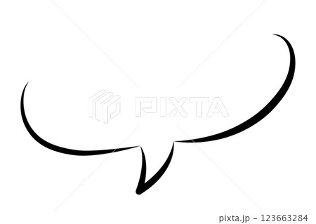 手描きの吹き出しデザイン03 半丸06 ベクター 手描きの吹き出しデザイン03 半丸06 ベクター 123663284