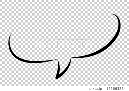 手描きの吹き出しデザイン03 半丸06 ベクター 手描きの吹き出しデザイン03 半丸06 ベクター 123663284