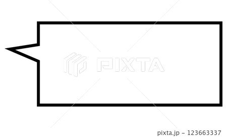 シンプルな四角い吹き出し（透明背景） 123663337