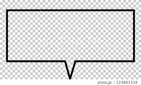 シンプルな四角い吹き出し(透明背景) シンプルな四角い吹き出し(透明背景) 123663338