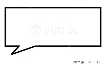 シンプルな四角い吹き出し（透明背景） 123663339