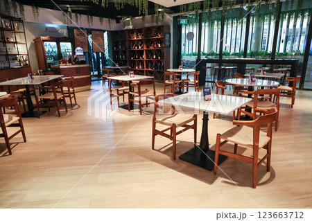 Dubai, United Arab Emirates - September 24, 2024 Cafe for guests of JA ocean view hotel 5. Editorial 123663712