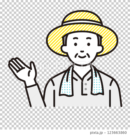 案内する農家 123663860
