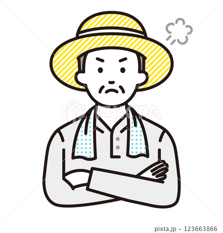 怒る農家 怒る農家 123663866