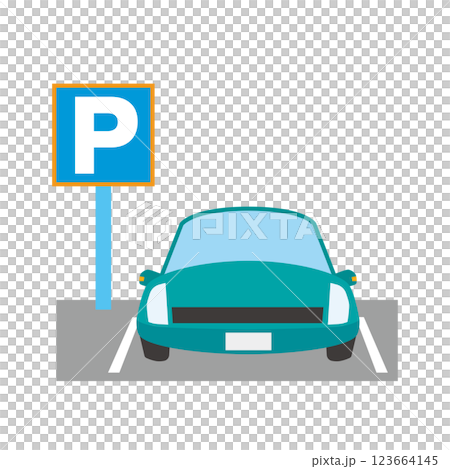 駐車場と車 駐車場と車 123664145