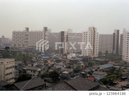 古写真　1978年　東京　足立区　住宅街のパノラマ 123664186