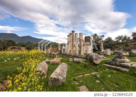 Nysa Ancient City history BC. It is based on the 3rd century. It was built by I. Antiochos Soter and was founded in the name of his wife Nysa. 123664220