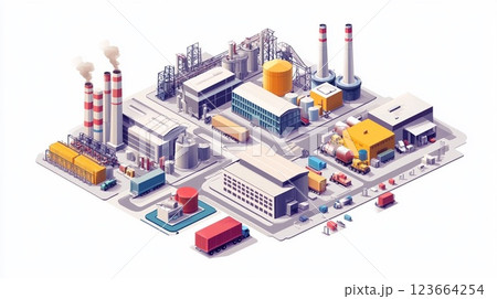アイソメトリックの工場 123664254
