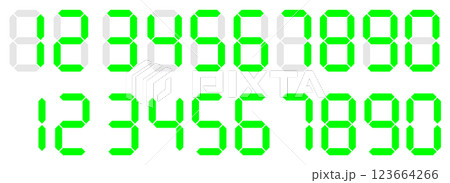 7セグ　デジタル数字 123664266