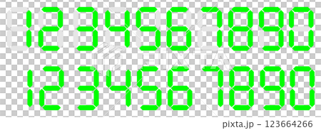 7セグ　デジタル数字 123664266