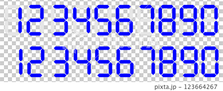 7セグ デジタル数字 ブルー 7セグ デジタル数字 ブルー 123664267