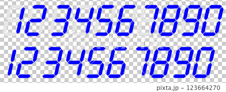 7 段數字，藍色 123664270