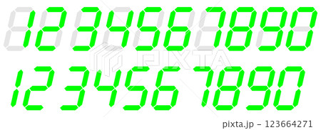 7セグ デジタル数字 7セグ デジタル数字 123664271