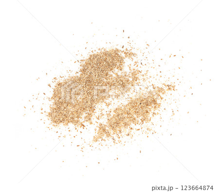 Milk thistle seeds powder, crushed silybum marianum grains pile, milled dry blessed milkthistle Milk thistle seeds powder, crushed silybum marianum grains pile, milled dry blessed milkthistle 123664874