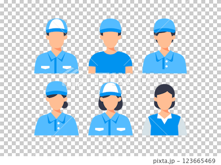 Delivery man icon set Delivery man icon set 123665469