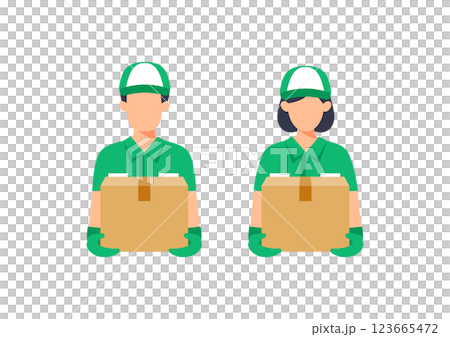 Delivery man icon carrying luggage Delivery man icon carrying luggage 123665472