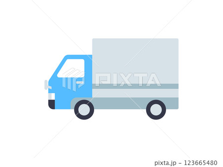 青いトラックのイラスト 123665480
